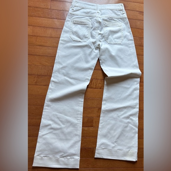 Vince cotton blend wide leg pants with pockets ivory cream size 25 - Picture 2 of 4